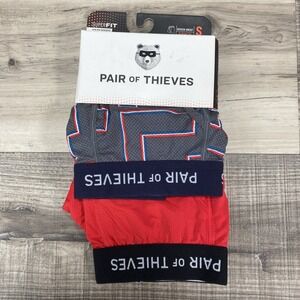 2 Pack of Mens Pair of Thieves SuperFit Boxer Brief Underwear Red/Grey Size S